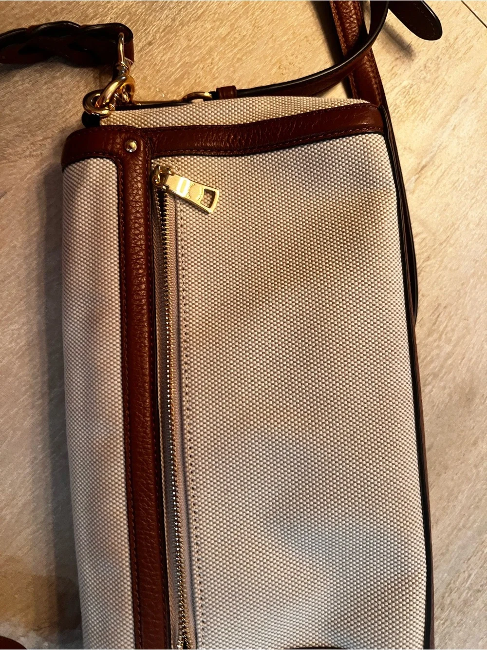 Coach Canvas & Leather Crossbody in Orange, Brown and Cream